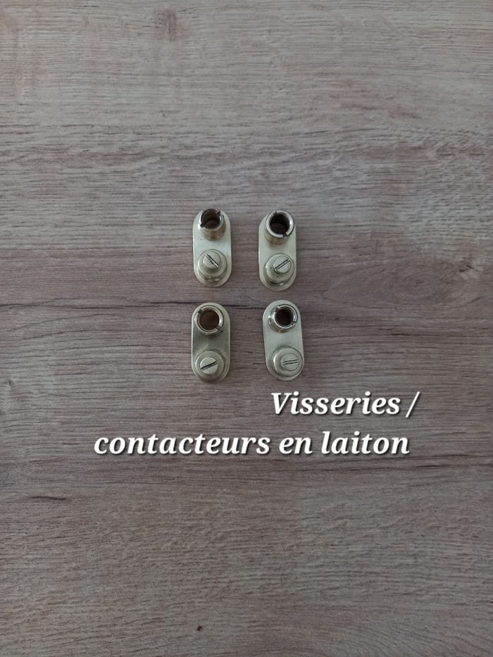 Domino ancien en ceramique et laiton. - photo numéro 8