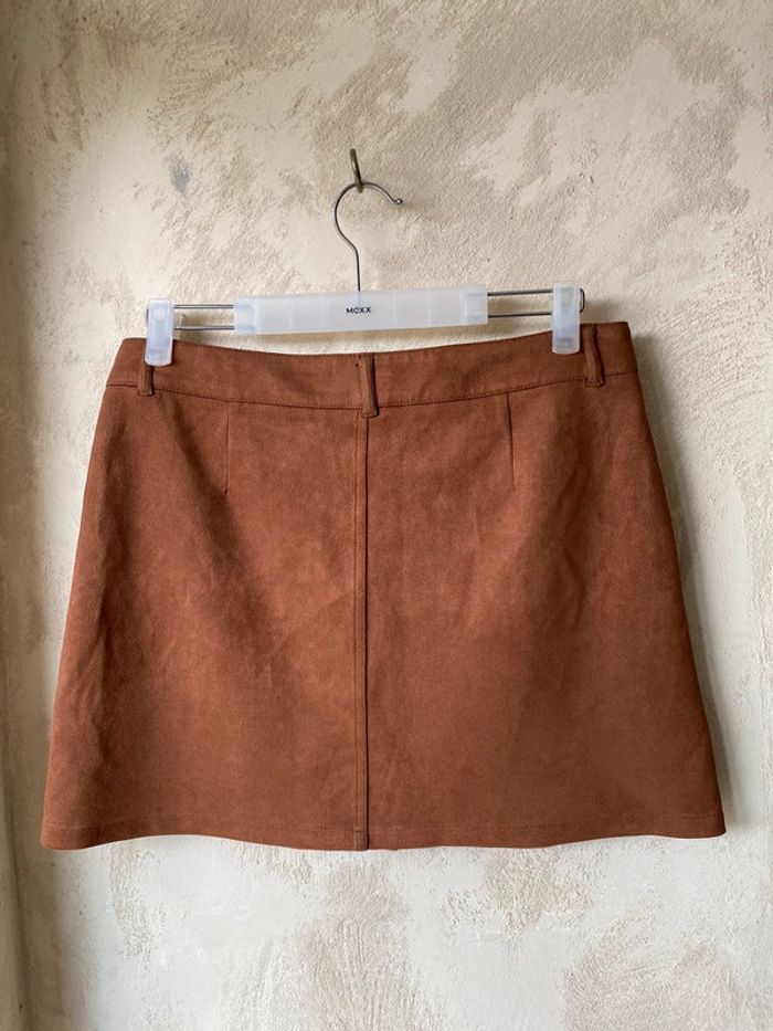 Jupe courte boutonnée suédine camel Jennyfer L - photo numéro 3
