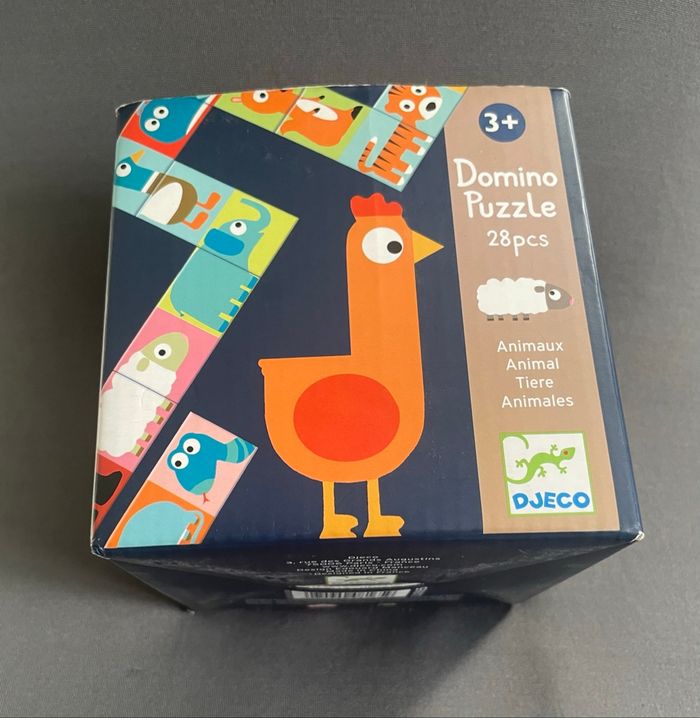 Domino 28 pièces de Djeco Animo-Puzzle avec boîte - photo numéro 2