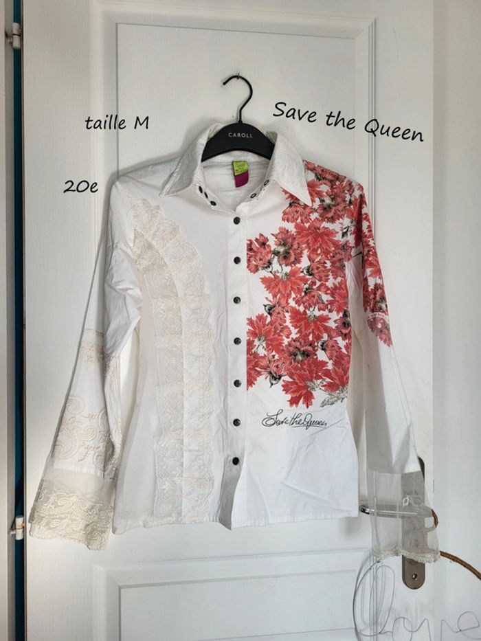 Chemise imprimé fleur avec dentelle taille M Save the queen