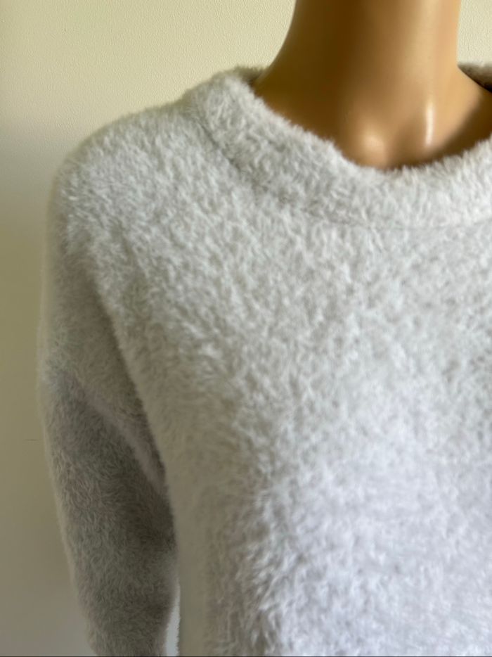 Pull blanc tout doux à manches longues Morgan taille S comme neuf - photo numéro 4