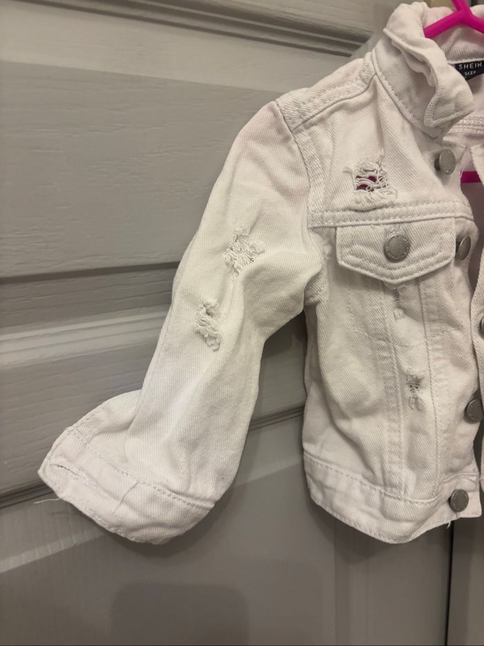 Veste en jean blanc shein 12/18 mois - photo numéro 4