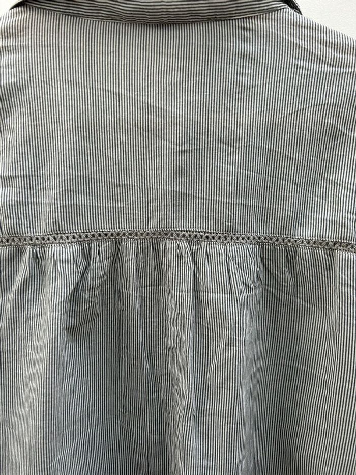 Chemisier chemise xxl longue ddp grise à rayures en coton - neuf - photo numéro 10