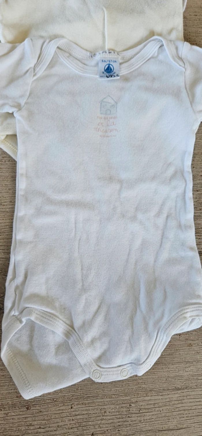 Lot de 3 bodies à manches longues, 6 mois, Petit Bateau - photo numéro 3