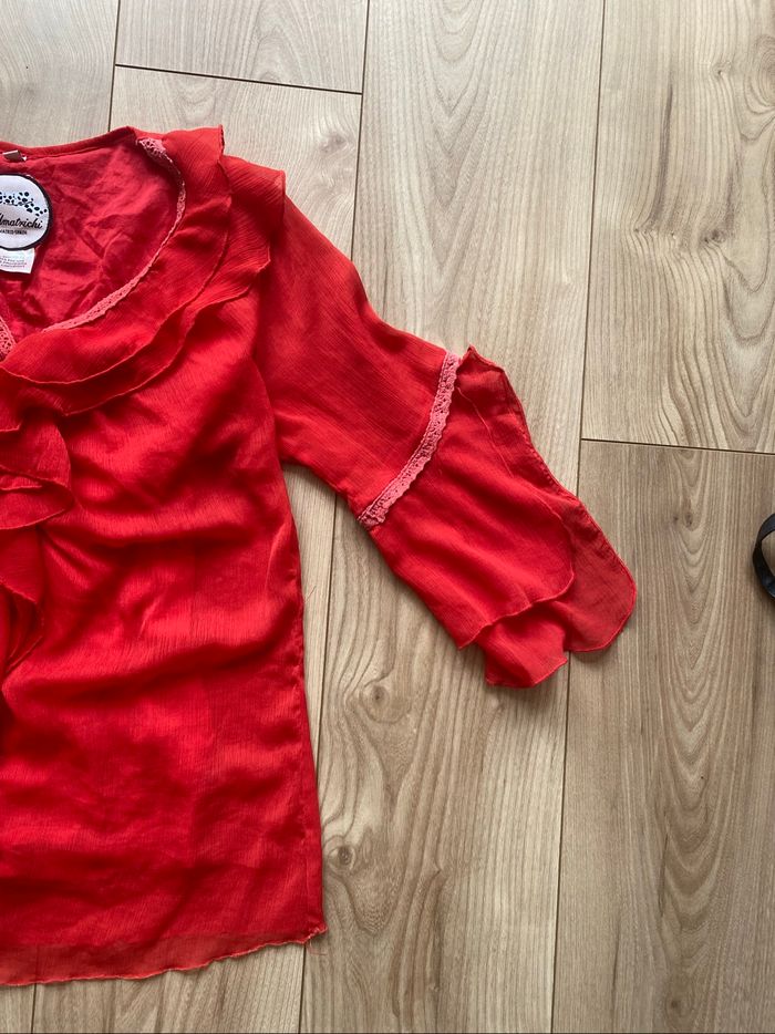 Haut manches 3/4 rouge - photo numéro 4