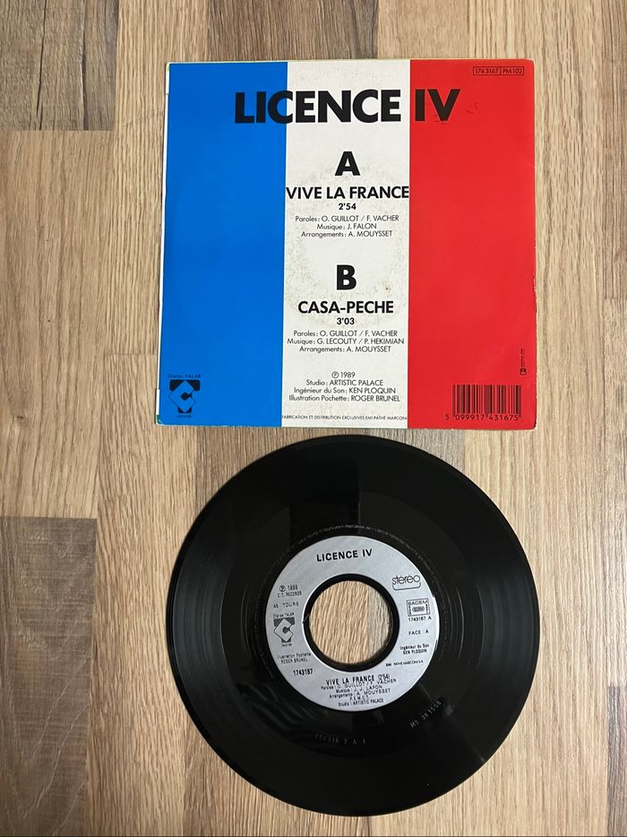 Vinyle 45 tours-Licence IV-Vive la France - photo numéro 2