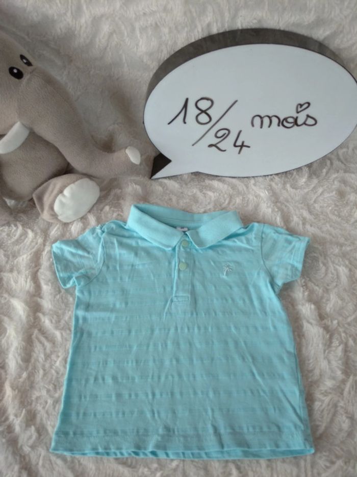 Polo tee shirt chemise manches courtes Garçon 18/24 mois Palmier Zeeman 100% coton
