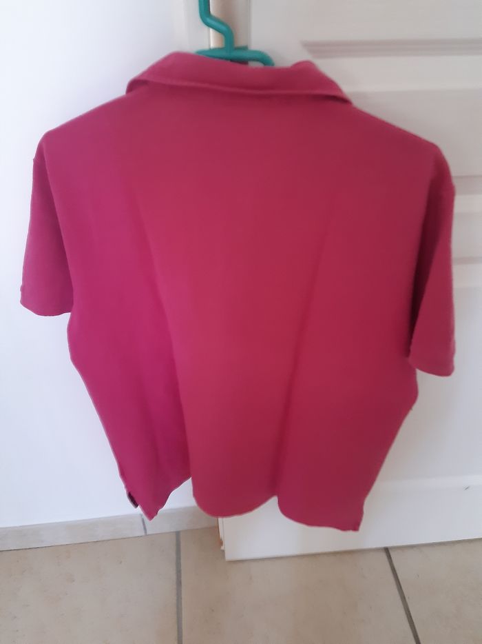 Polo manches courtes rose fuchsia / taille L / Café coton - photo numéro 5