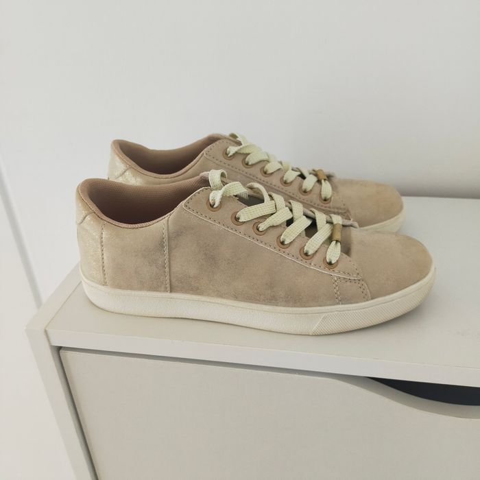 Baskets sneakers femme Chausséa pointure 36 blanc doré - photo numéro 8