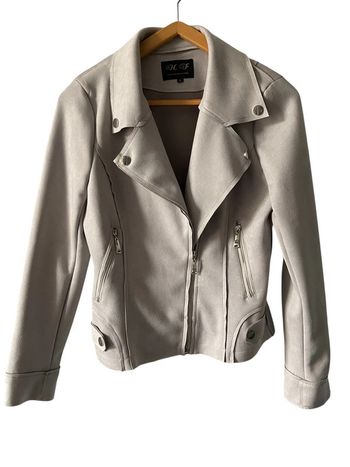 🩶 Veste blouson femme en suédine grise Taille L 🩶