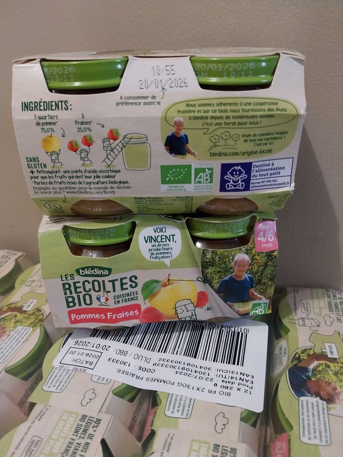 Lot 12 packs de compotes pomme fraise bledina - photo numéro 3