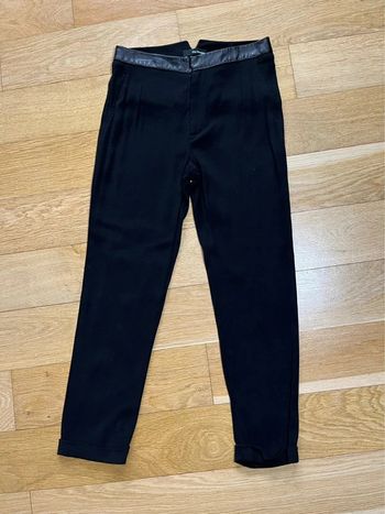 Pantalon fluide The Kooples – Taille 36 – Détails cuir – Chic et confortable 🖤