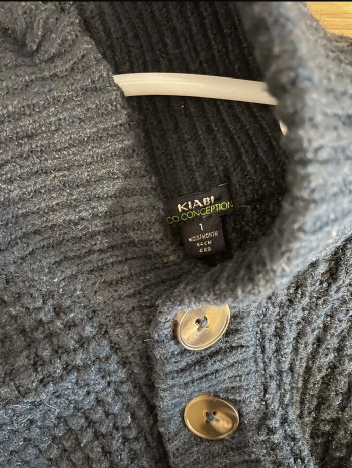 Gilet bleu marine Kiabi - Taille 1 mois - photo numéro 2