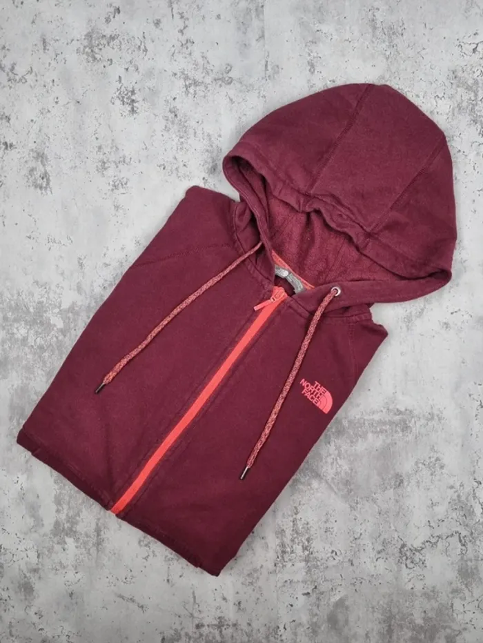 Gilet zippé à capuche The North Face bordeaux, M Femmes (mesures en photos)