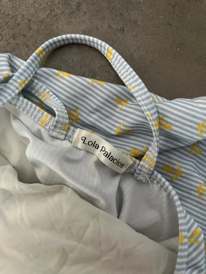 7/8 ans maillot bain Lola palacios bleu jaune - photo numéro 4