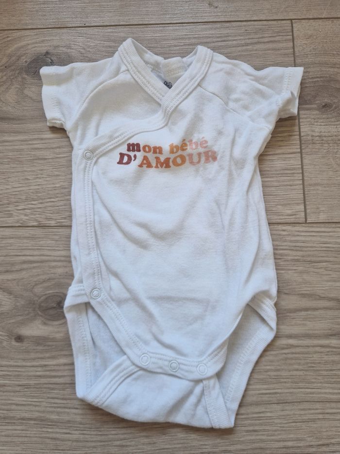 Lot de 3 bodies bébé Gemo manches courtes 3 mois - photo numéro 2