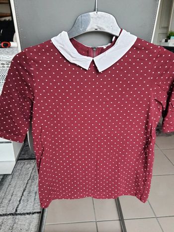 T shirt à pois blancs taille XS