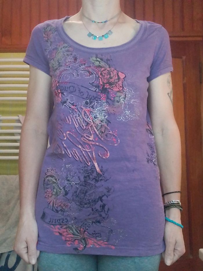 T-shirt femme violet EDC by Esprit - photo numéro 4