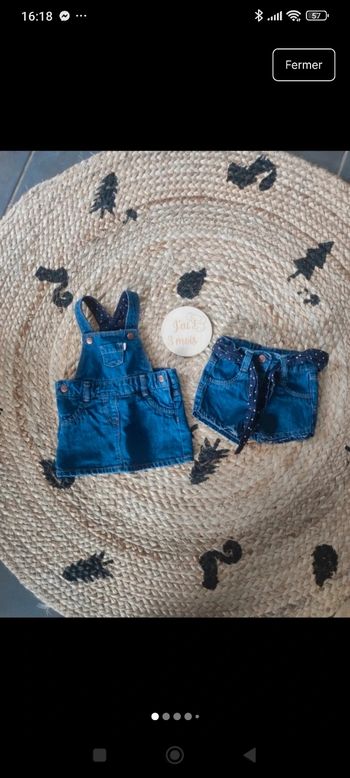 Salopette+ short 3 mois