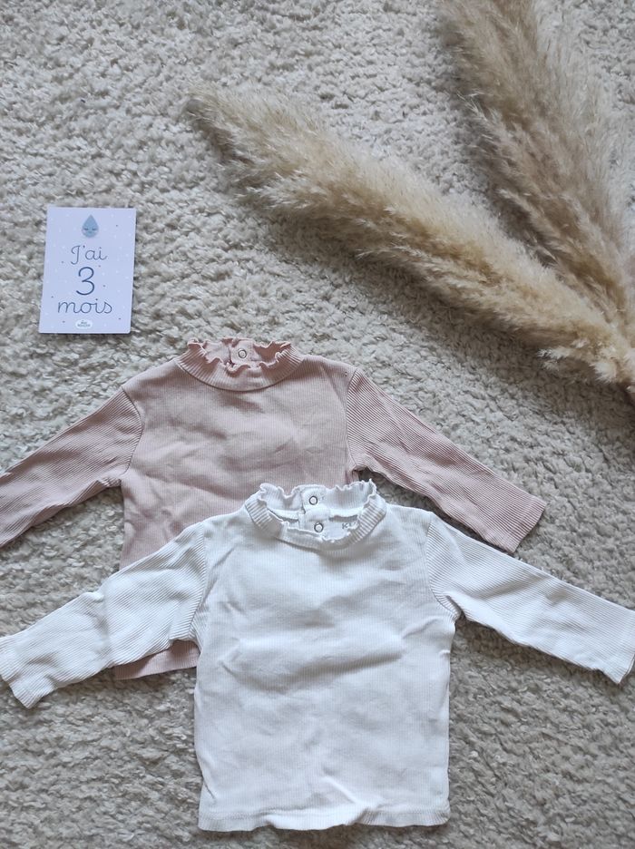 2 Tee shirt bébé 3 mois