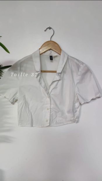 Chemisier court blanc H&M femme
