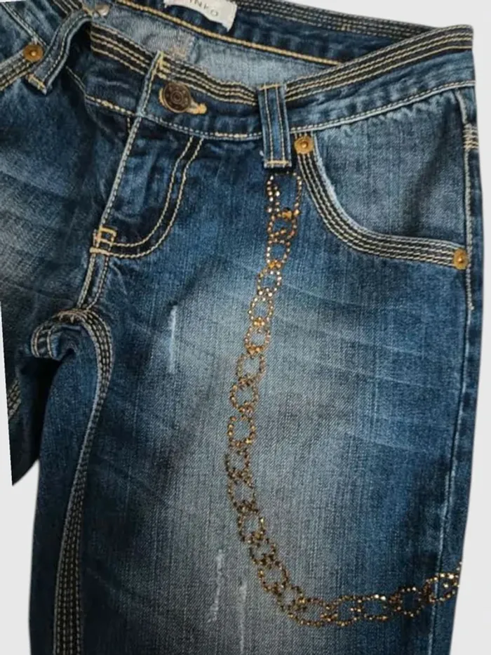Jean Pinko vintage y2k , coupe straight  ,taille basse , 100 % coton - photo numéro 11