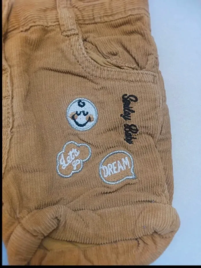 Short velours côtelé Smiley fille 9 mois - photo numéro 2