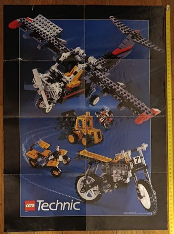 Ancien grand poster Lego technic 1992 vintage