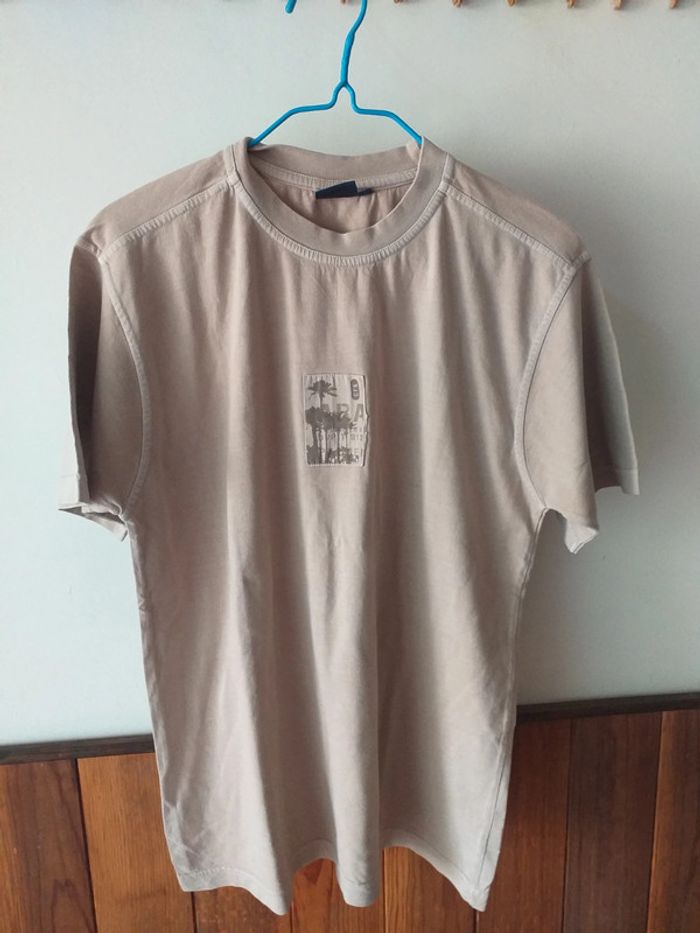 Tee-shirt marron clair col rond