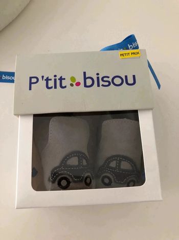 Chaussons cuir voiture gris P’ti bisou