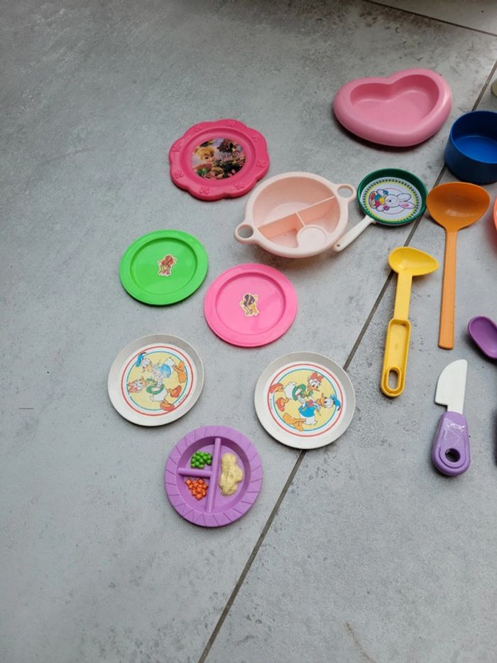 Gros lot dînette assiette couverts verre - photo numéro 2