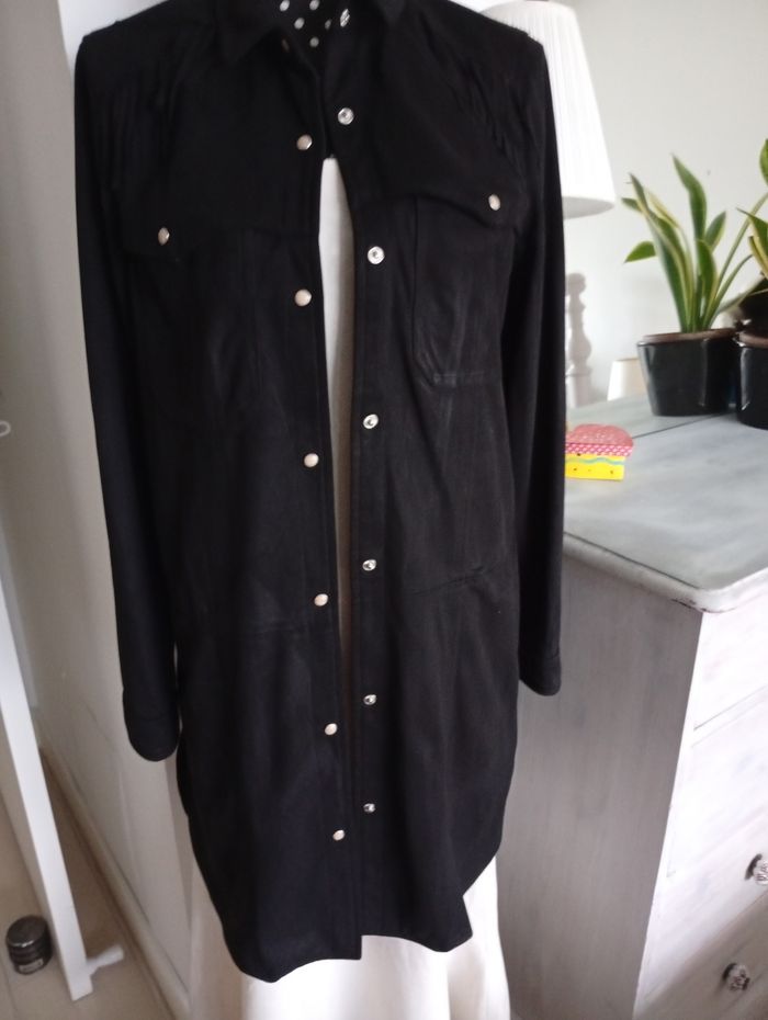Veste Chemise en suédine noir 38 - photo numéro 2