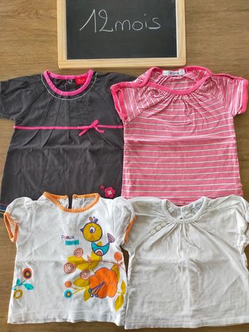T shirts été fille manches courtes taille 12mois