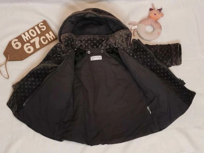 Ensemble 👣 manteau, capuche, robe, chapeau, tee-shirt sucre d'orge 6mois/67cm - photo numéro 19