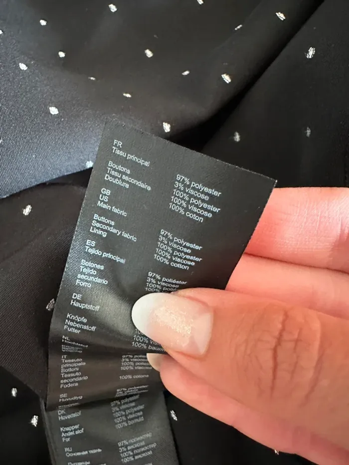 Robe Maje à pois noire et blanche taille 38 - photo numéro 7