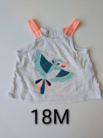 Débardeur blanc Perroquet - 18M