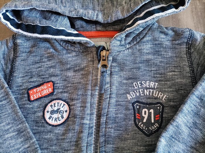 Gilet sweat zippé à capuche chiné Gémo 18 mois - photo numéro 3