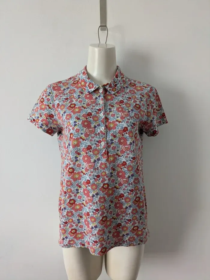 Polo fleuri vintage - Lacoste - taille 36 - photo numéro 1
