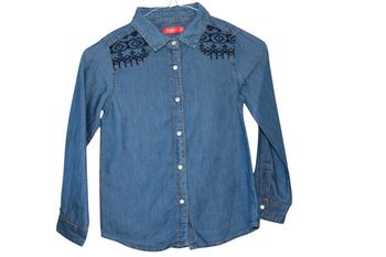 💙 Chemise en jean Tissaia - Broderies épaules - Taille 8 ans 💙