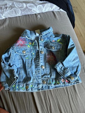 Veste en jeans brodée 12/18m