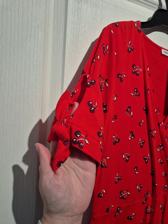 Robe rouge cache coeur avec cerises Cache cache - photo numéro 2