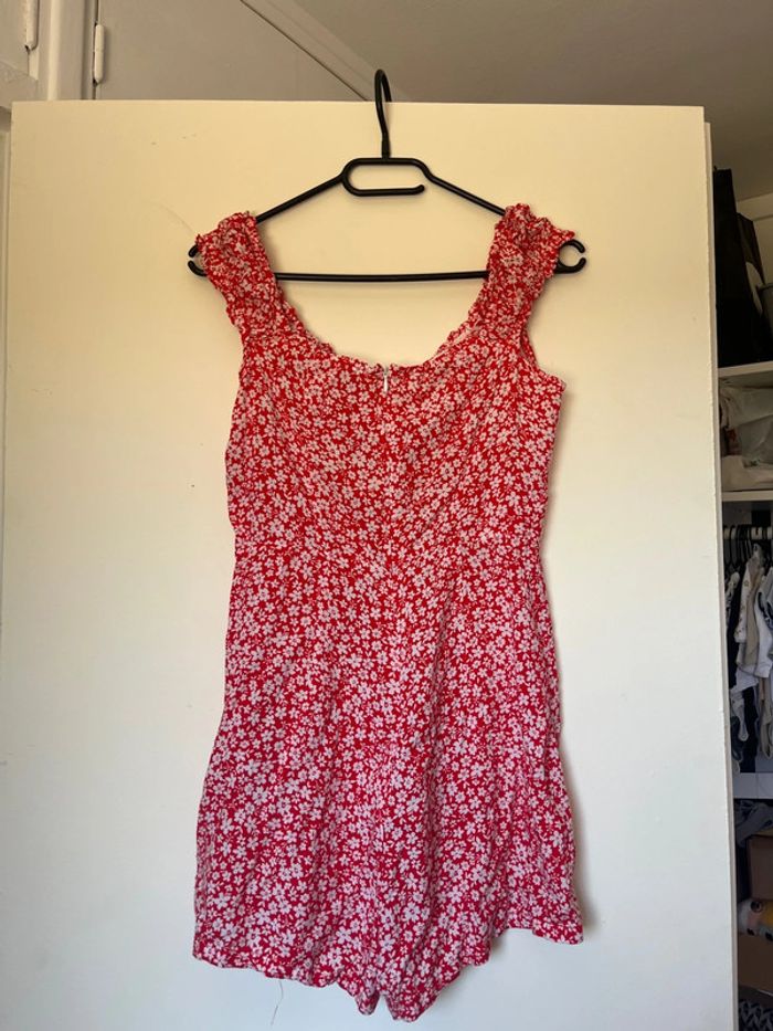 Combinaison short à fleur rouge - photo numéro 2