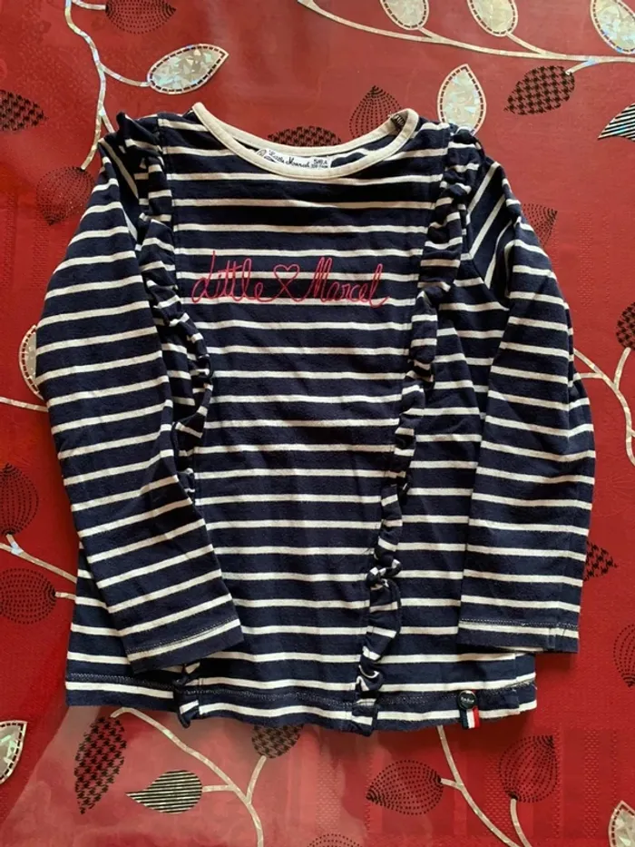 Tee-shirt manches longues fille 5 ans Little Marcel