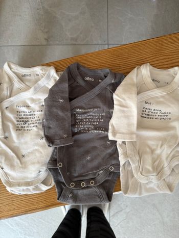Lot de 3 bodies - Gemo - 1 mois