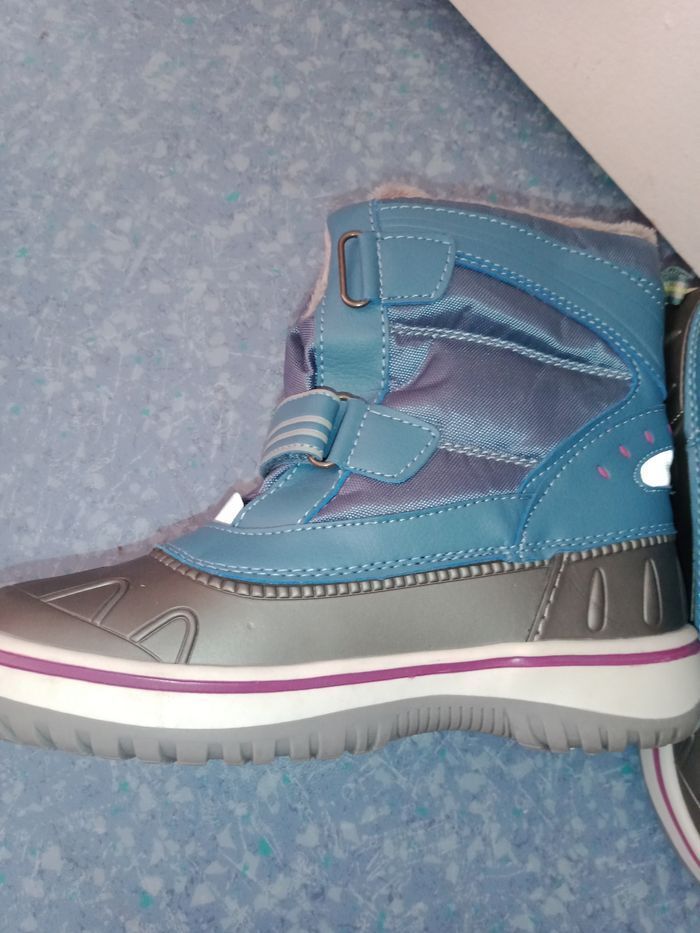 botte hiver bleu clair et gris  pointure 34 neuve - photo numéro 3