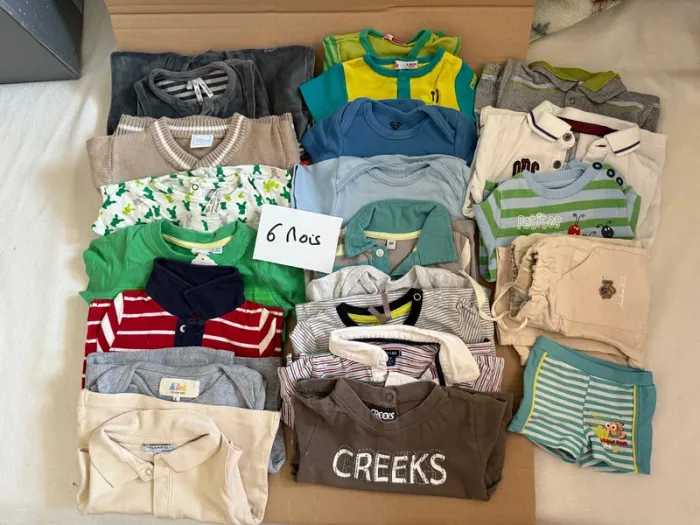 Lot de 23 vêtements bébé garçon taille 6 mois