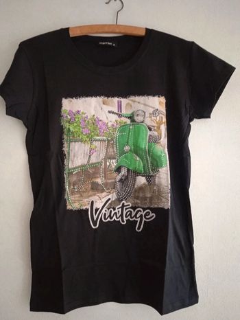 T-shirt manches courtes strass