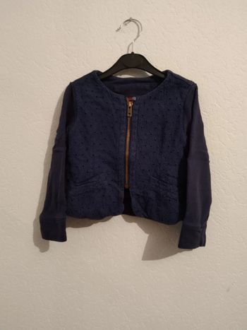gilet zippé bleu marine catimini fille 2 ans