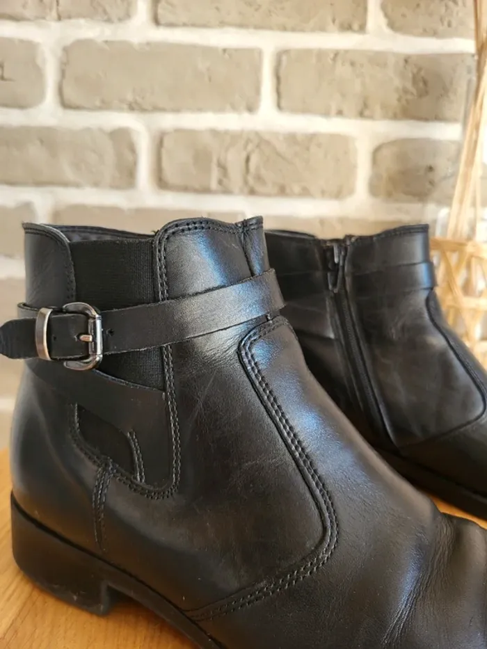 Bottines Chelsea en cuir véritable noires Lavorazione Artigiana - photo numéro 8