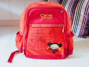 Sac à dos Fille école PUCCA cartable rouge TBE manga